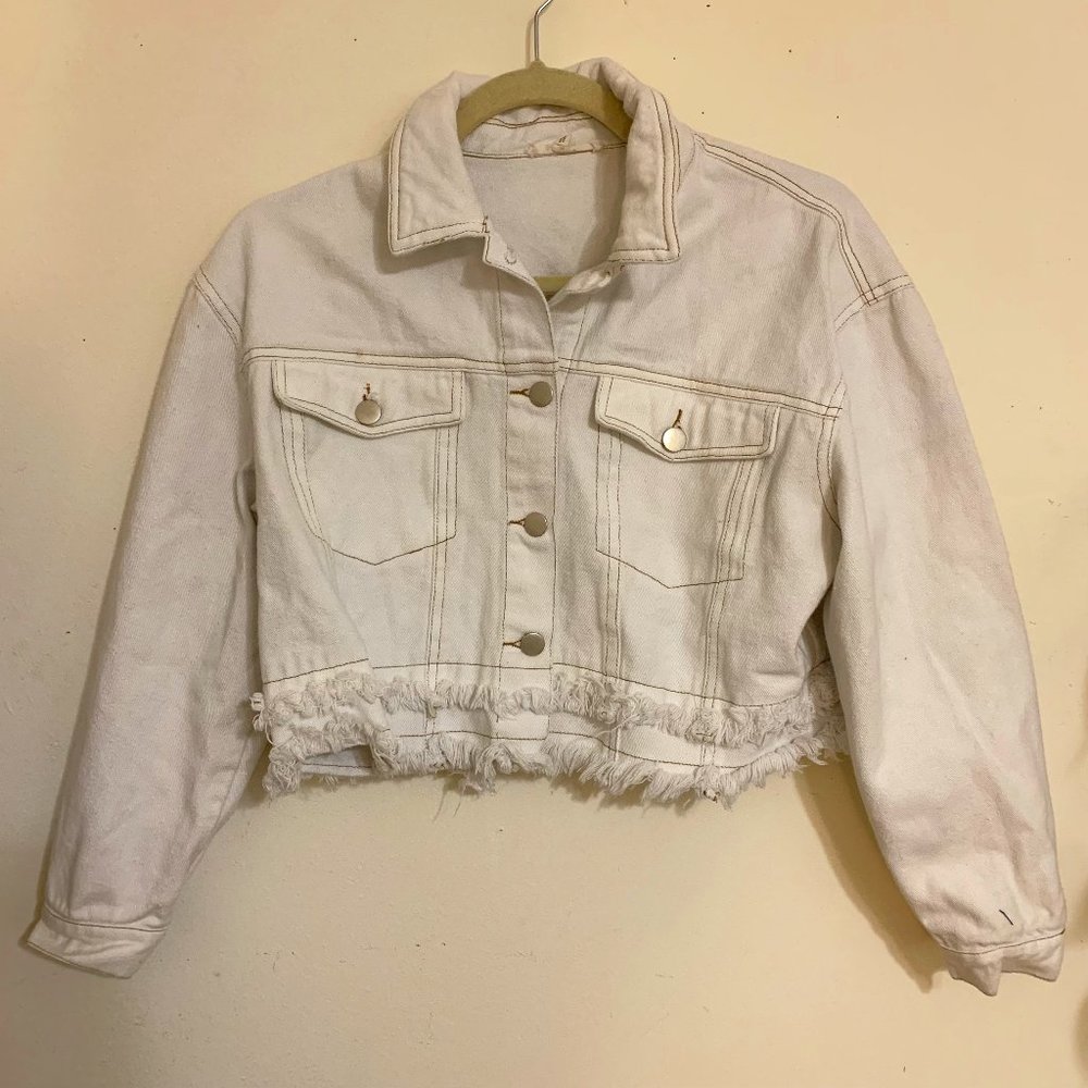 white denim jacket